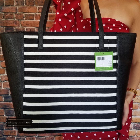 Kate spade Savannah olive drive stripe tote black - Picture 3 of 8